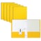 Better Office Products 2 Pocket Paper Folders Portfolio W/Prongs, Matte Texture, Letter Size, Yellow, 50PK 84240 - alternate 1